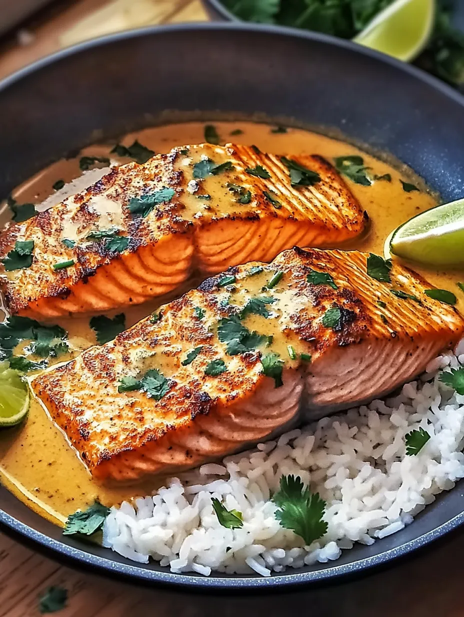 Easy One-Pan Coconut Curry Salmon with Garlic Butter