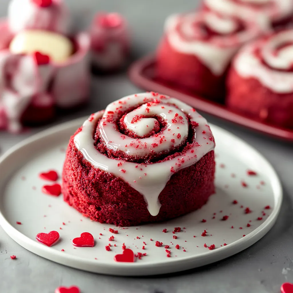 Red Velvet Valentine’s Day Cinnamon Rolls