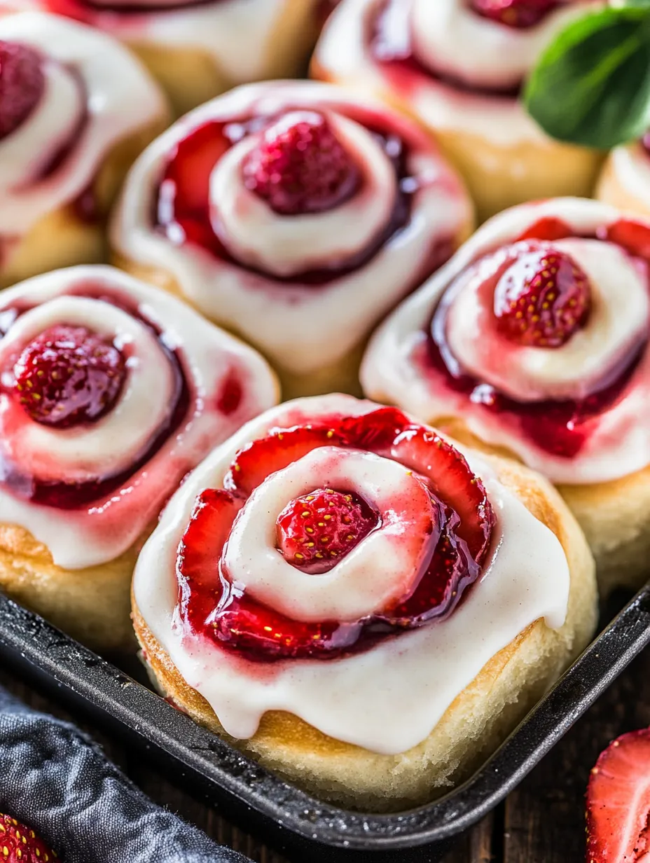 A plate of pastries with strawberries and cream.