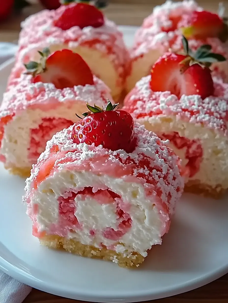 A plate of cake with strawberries on top.