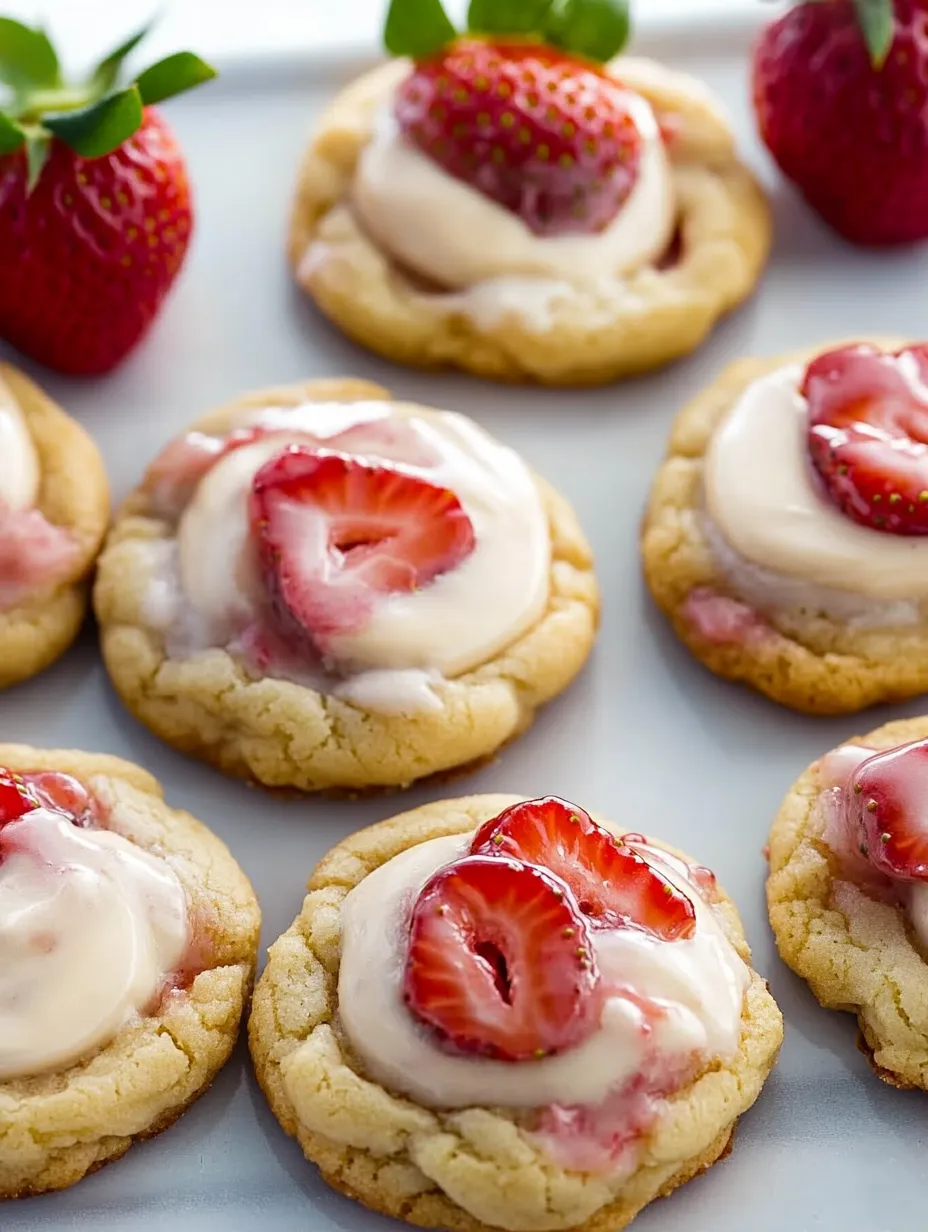 A plate of cookies with strawberry filling.