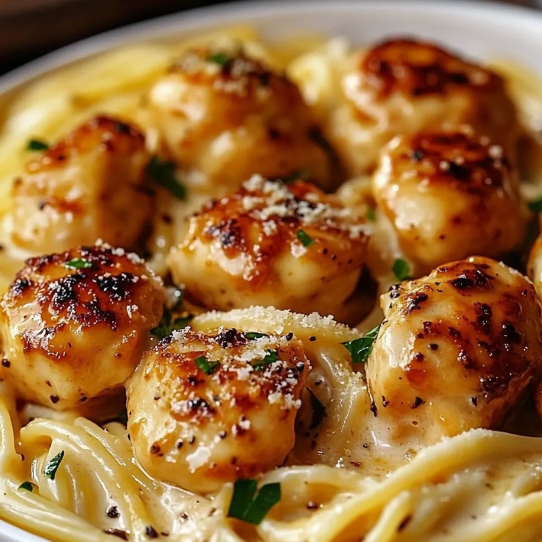 A bowl of pasta with meatballs and cheese.