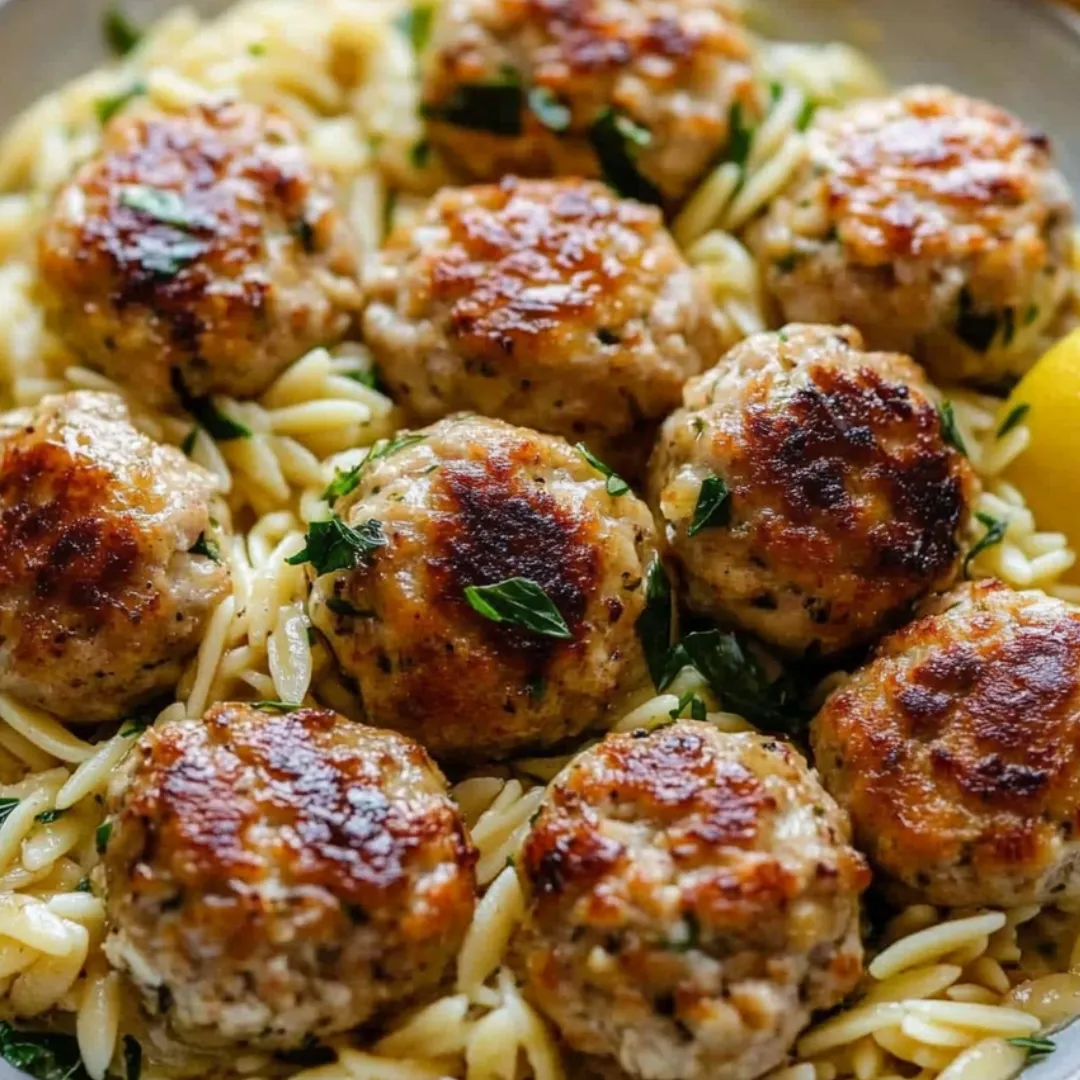 A bowl of pasta with meatballs and vegetables.