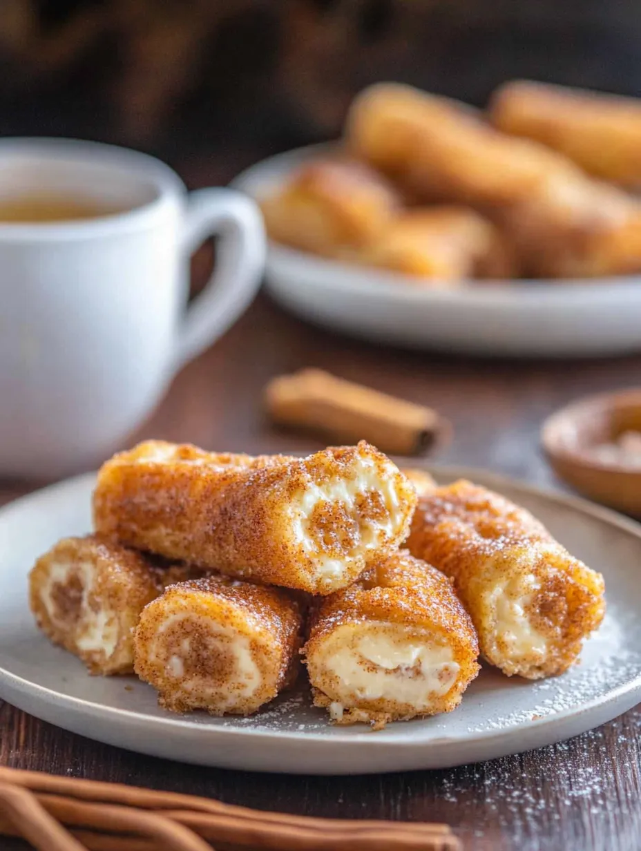 A plate of cinnamon rolls on a table.