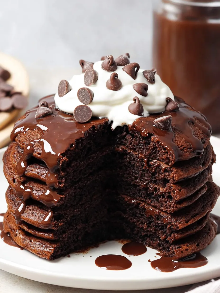 A chocolate cake with white frosting and chocolate chips on top.