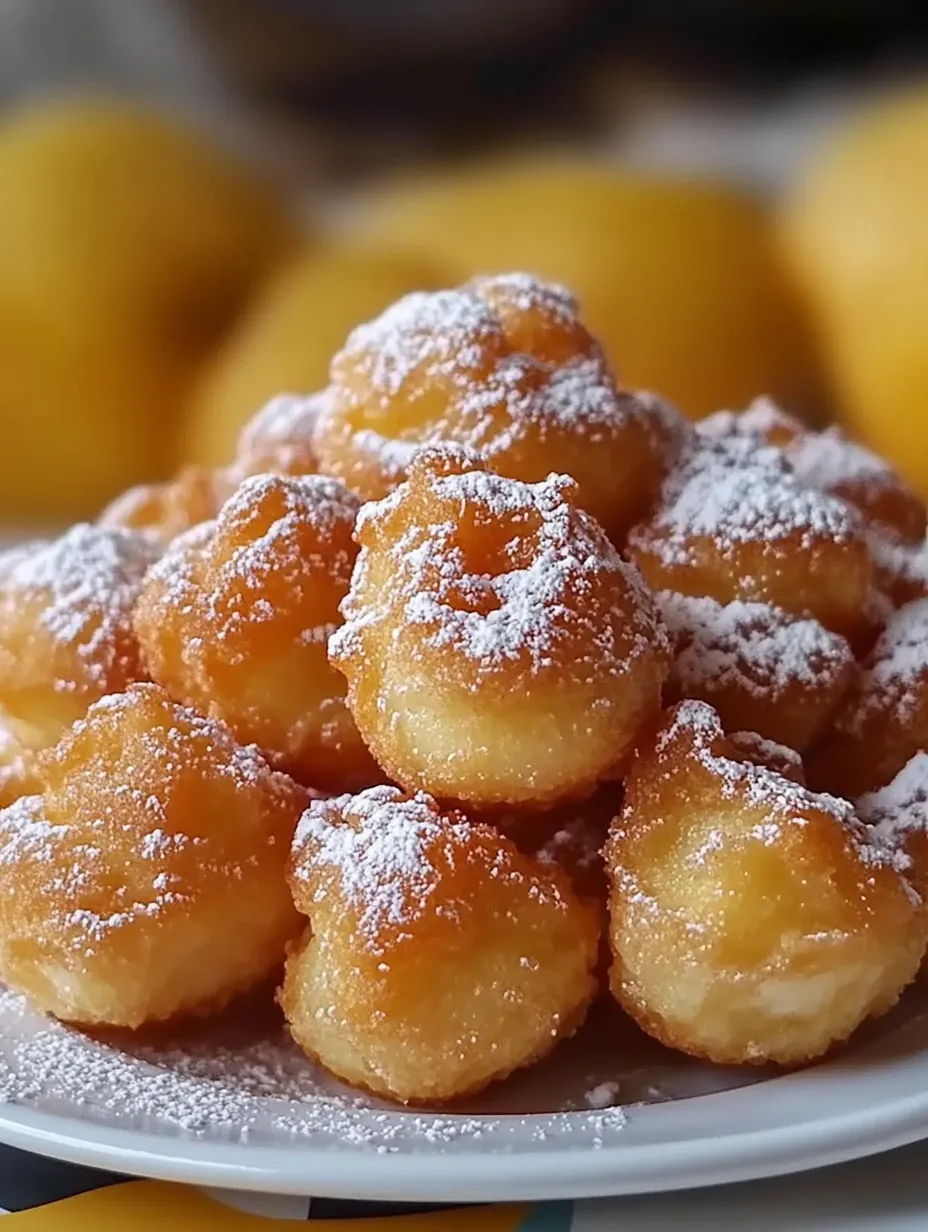 A plate of powdered doughnuts with sugar on top.