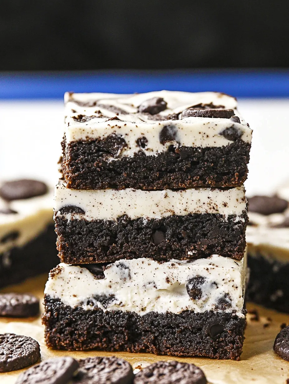 A stack of chocolate and vanilla cake slices.