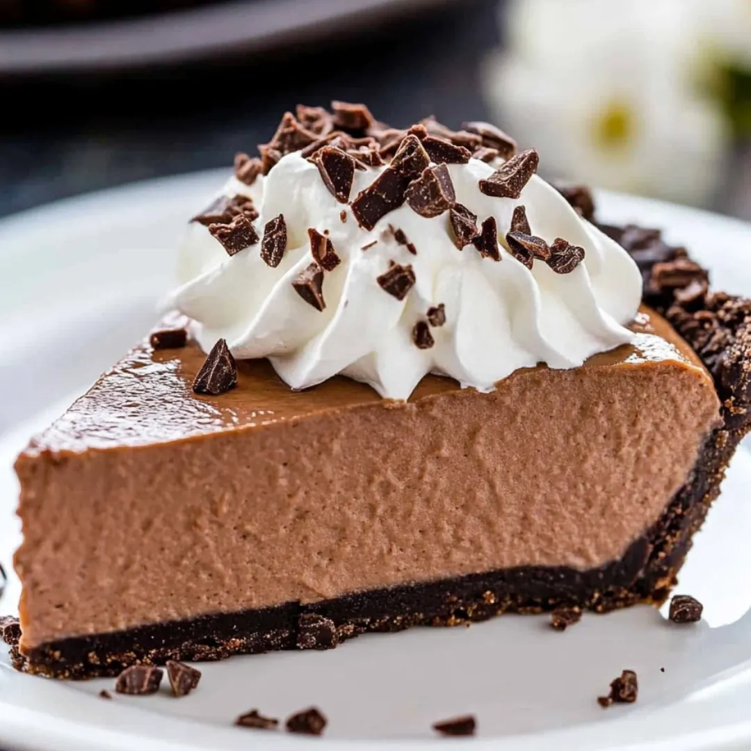 A slice of chocolate cake with whipped cream on top.