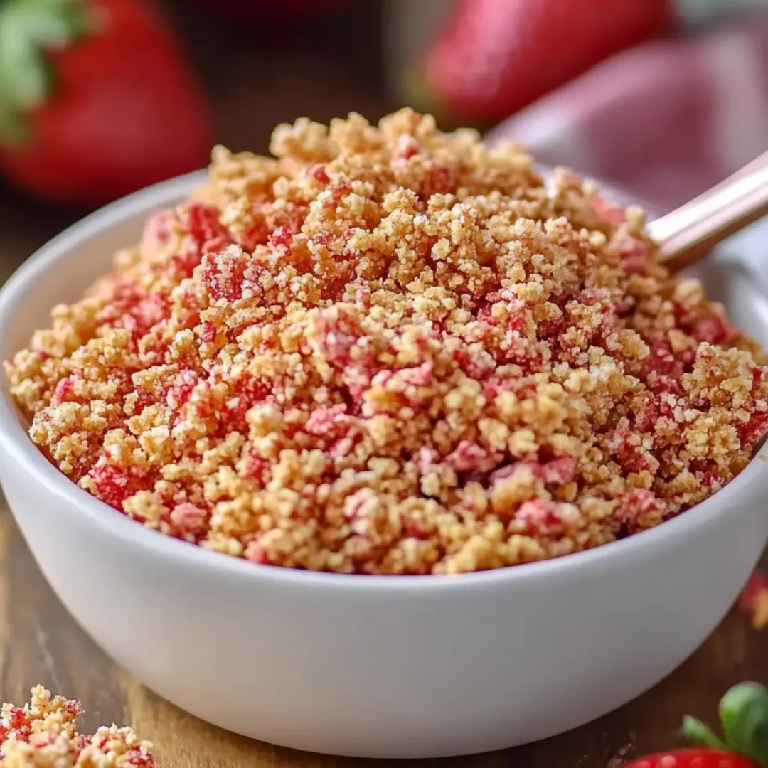 A bowl of granola with strawberries on top.