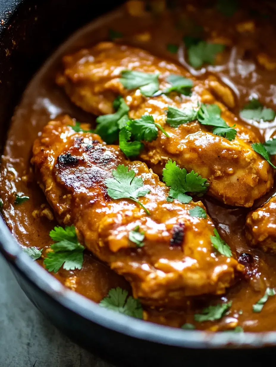 A bowl of chicken with a spoon in it.