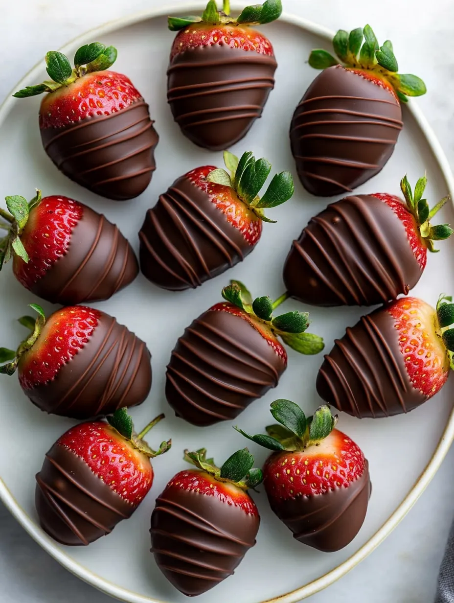 A plate of chocolate-covered strawberries.