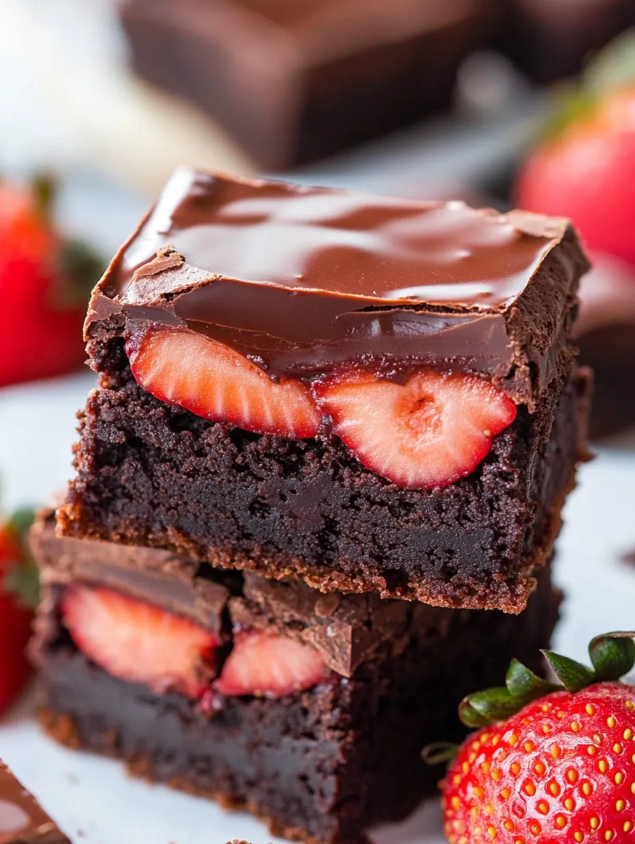 A chocolate cake with strawberries on top.