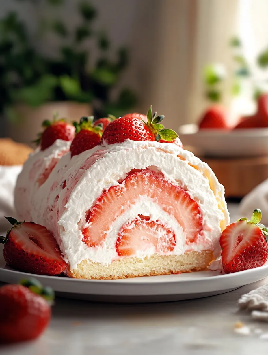 A strawberry cake with white frosting and strawberries on top.