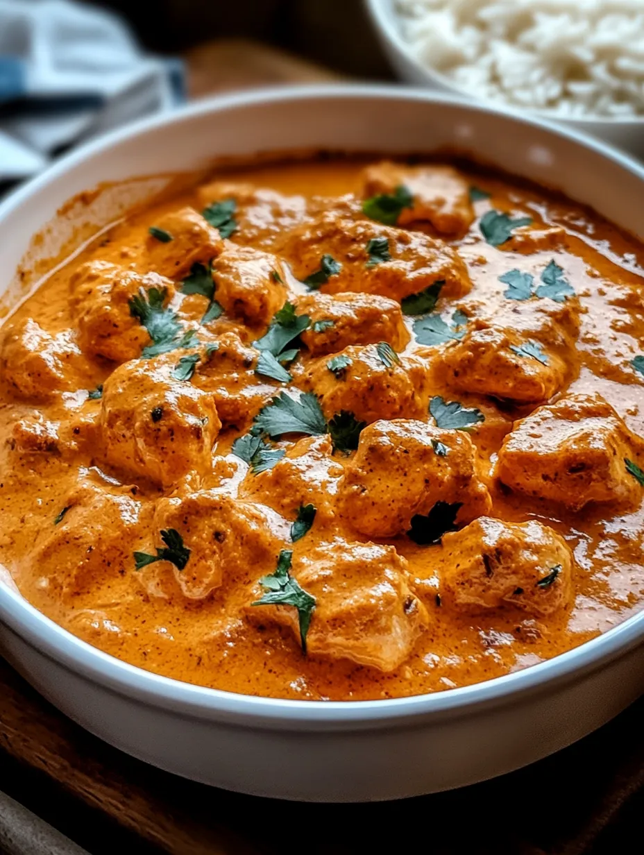 A bowl of curry with a spoon in it.