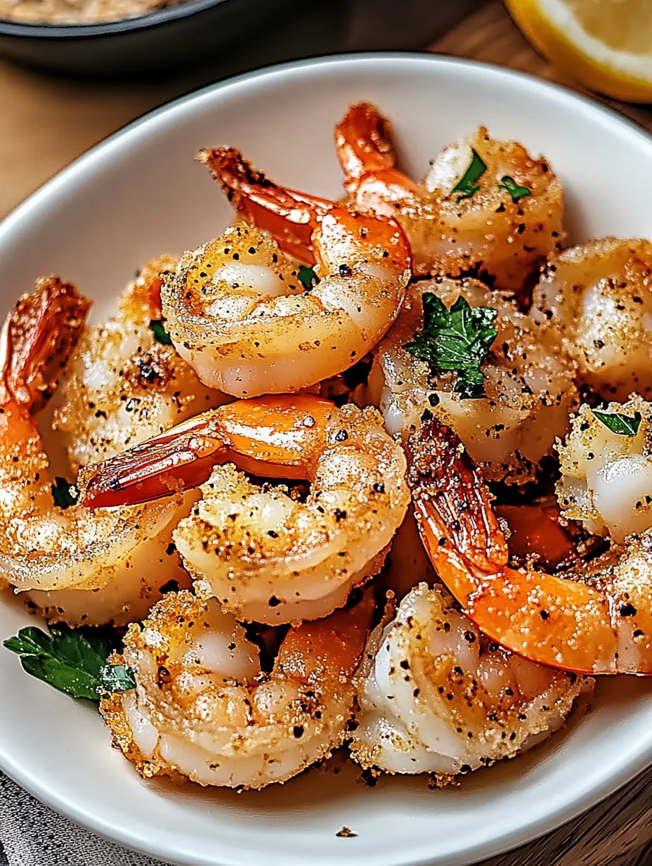 A bowl of shrimp with spices and seasonings, ready to be enjoyed.