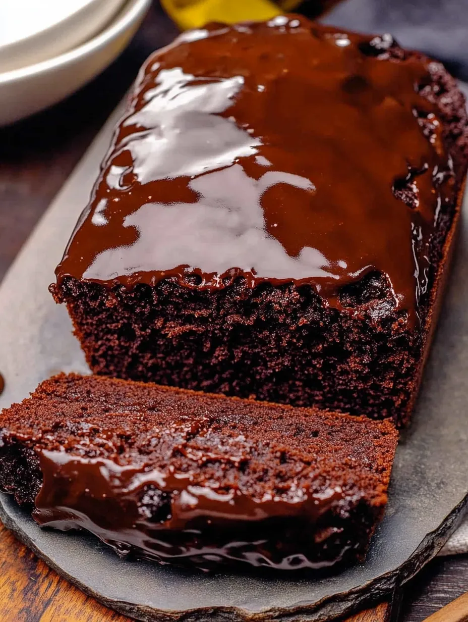 A slice of chocolate cake with a chocolate glaze on a plate.