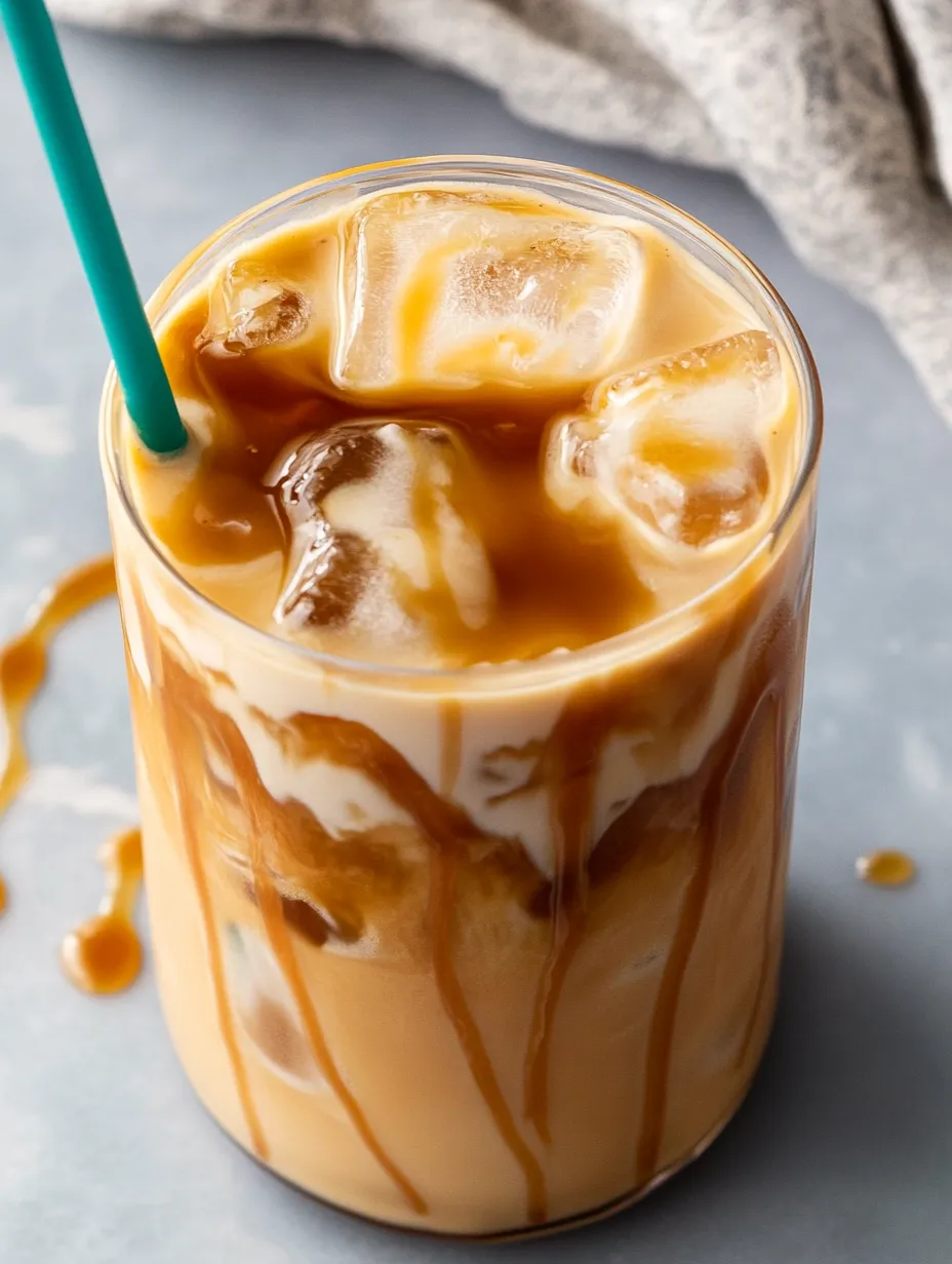 A glass of coffee with ice and a blue straw.