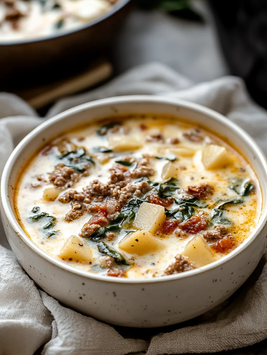 A bowl of soup with meat and vegetables.