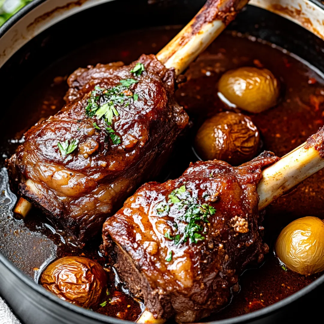 A pot of meat with two meat sticks in it.