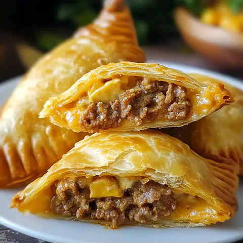 A plate with three different kinds of meat pies.