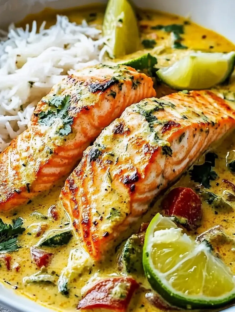 A close up of a delicious fish dish with a side of rice.