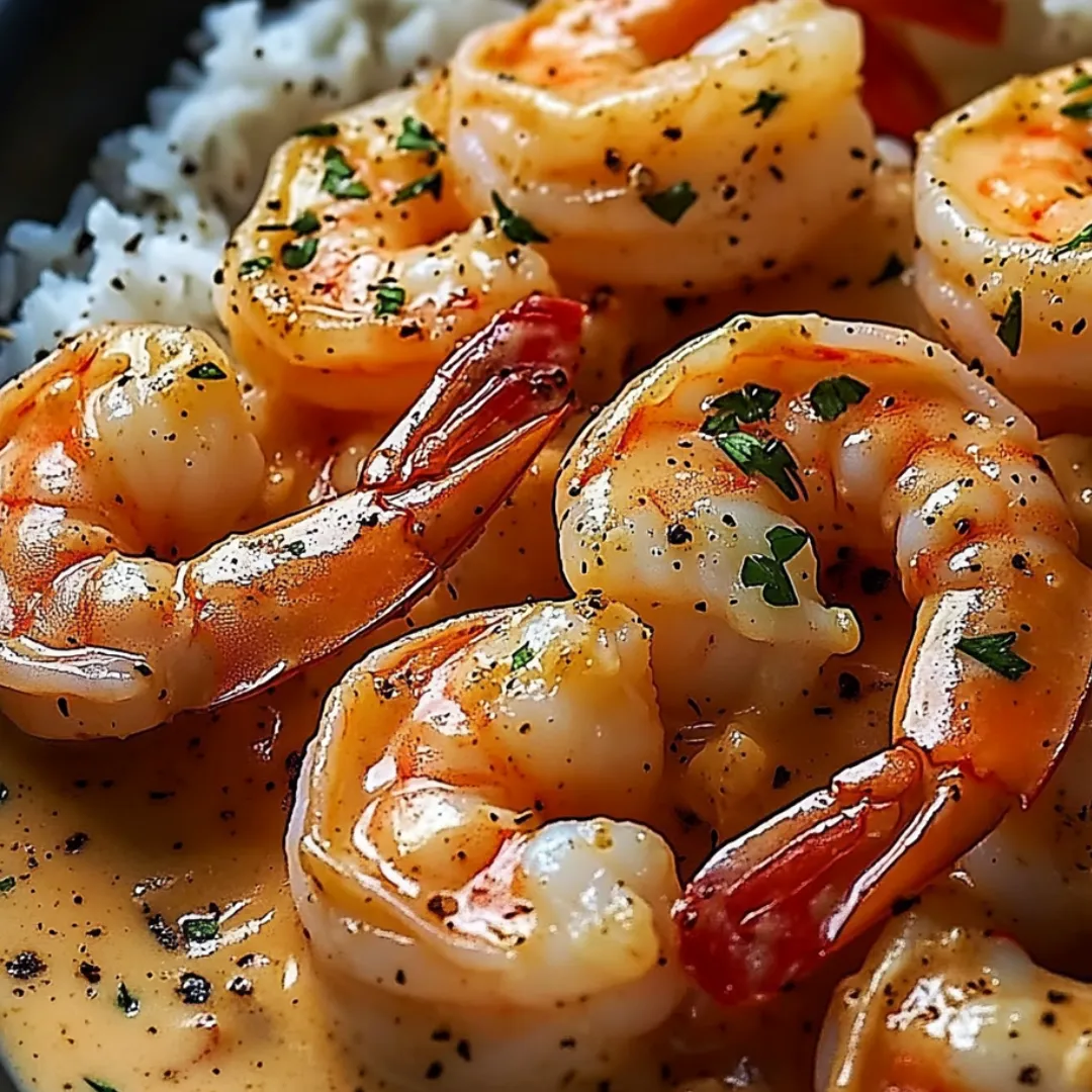 A bowl of shrimp and rice with a spoon in it.