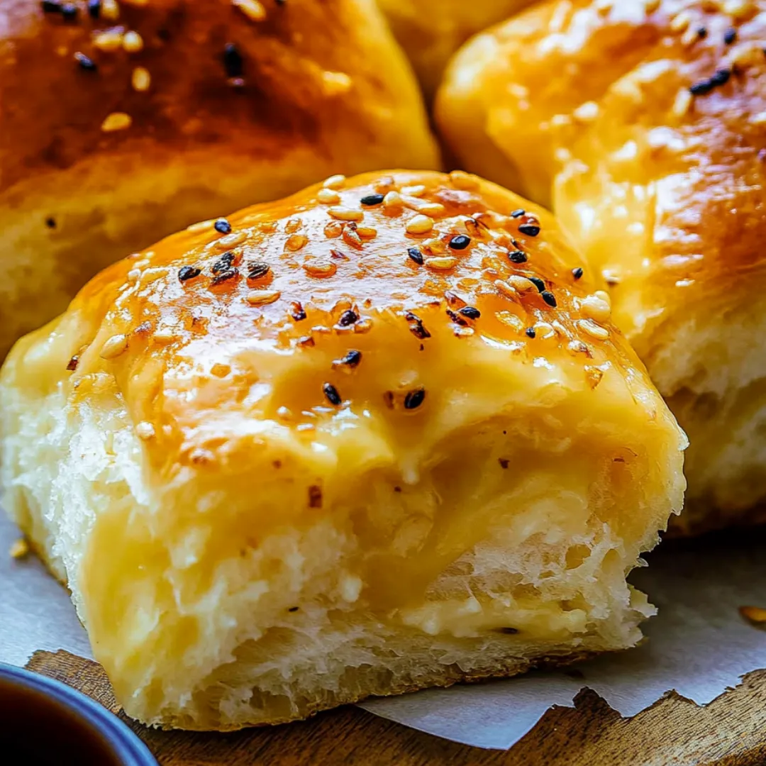 A plate of bread with sesame seeds on it.