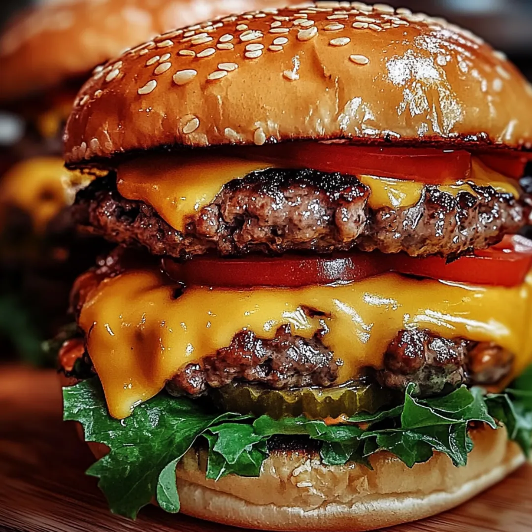 A large hamburger with lettuce, tomato, and cheese on a bun.