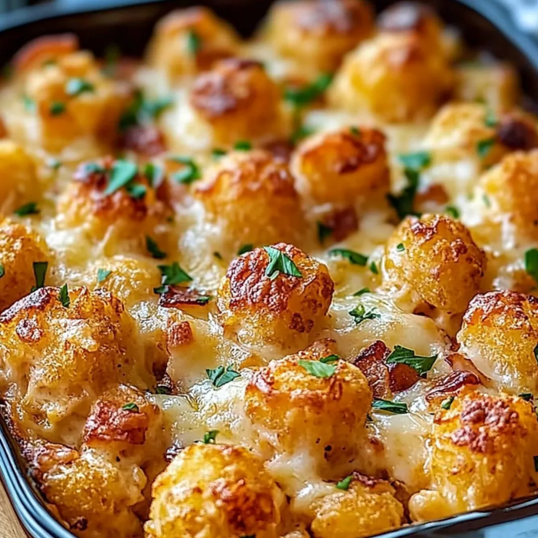 A delicious cheesy dish with cauliflower and cheese.