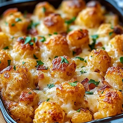A delicious cheesy dish with cauliflower and cheese.