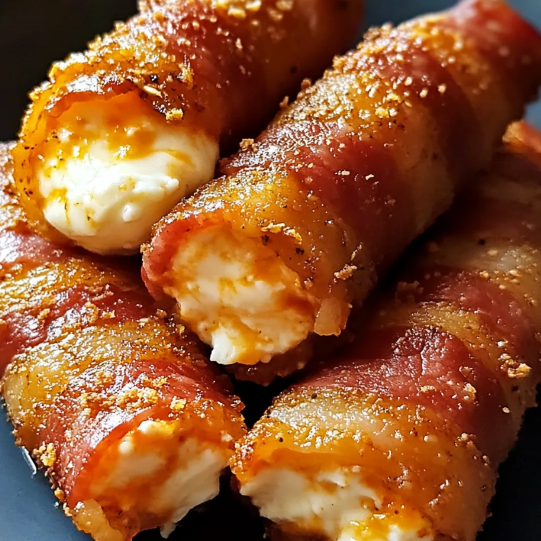 Bacon wrapped around cheese and wrapped in bacon.