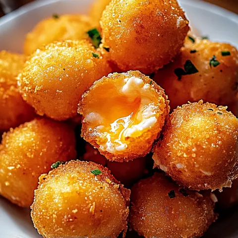 A bowl of cheese-filled dough balls.