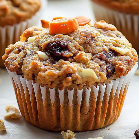 A cupcake with a carrot on top.