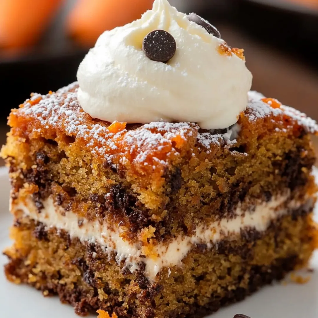 A slice of cake with white frosting and chocolate chips on top.