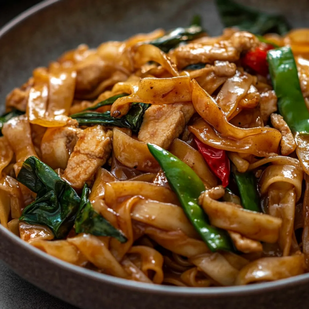 A plate of noodles with vegetables.