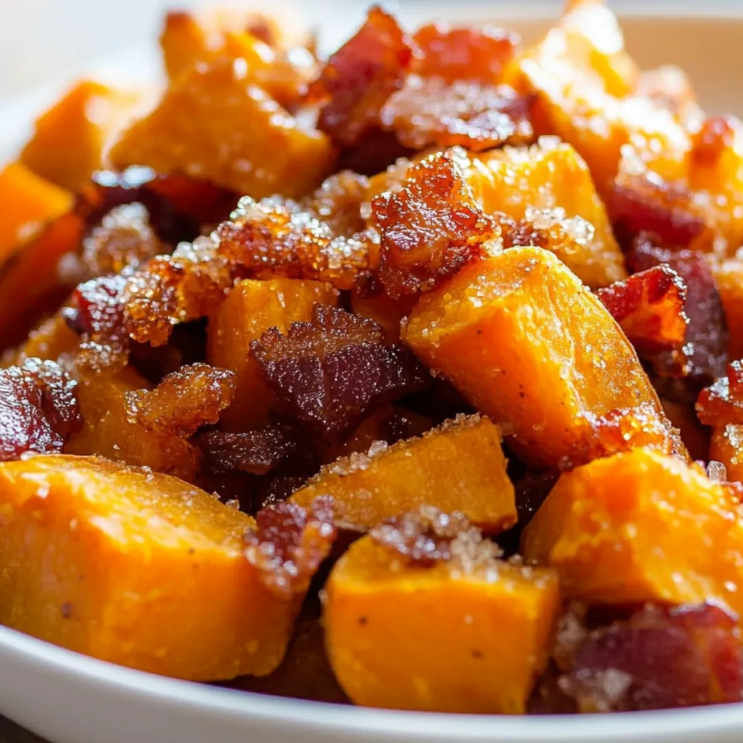 Bacon and carrots in a bowl.