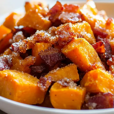 Bacon and carrots in a bowl.