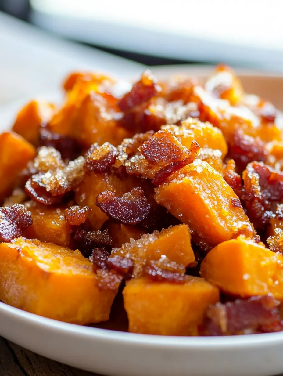 Bacon and carrots in a bowl.