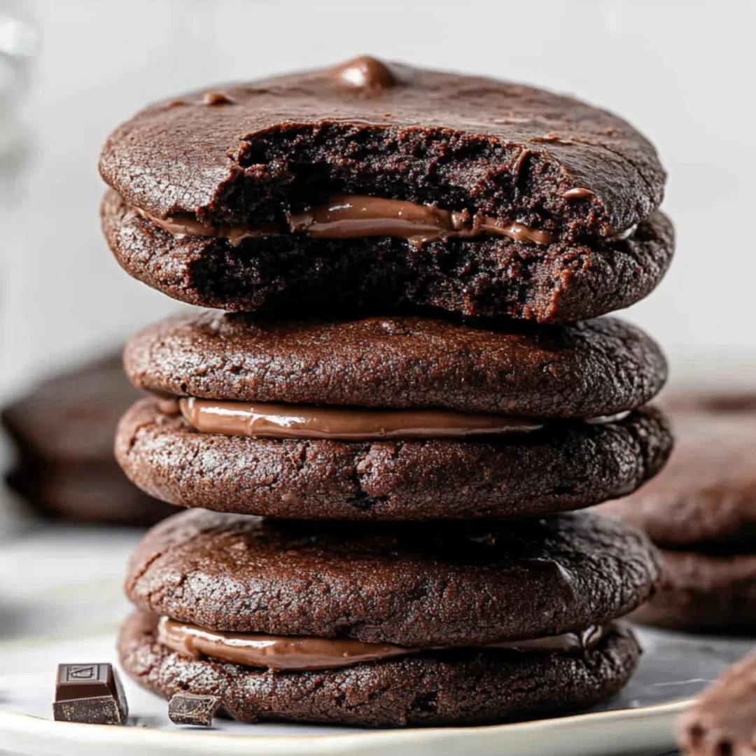 Chocolate chip cookies stacked on a plate.