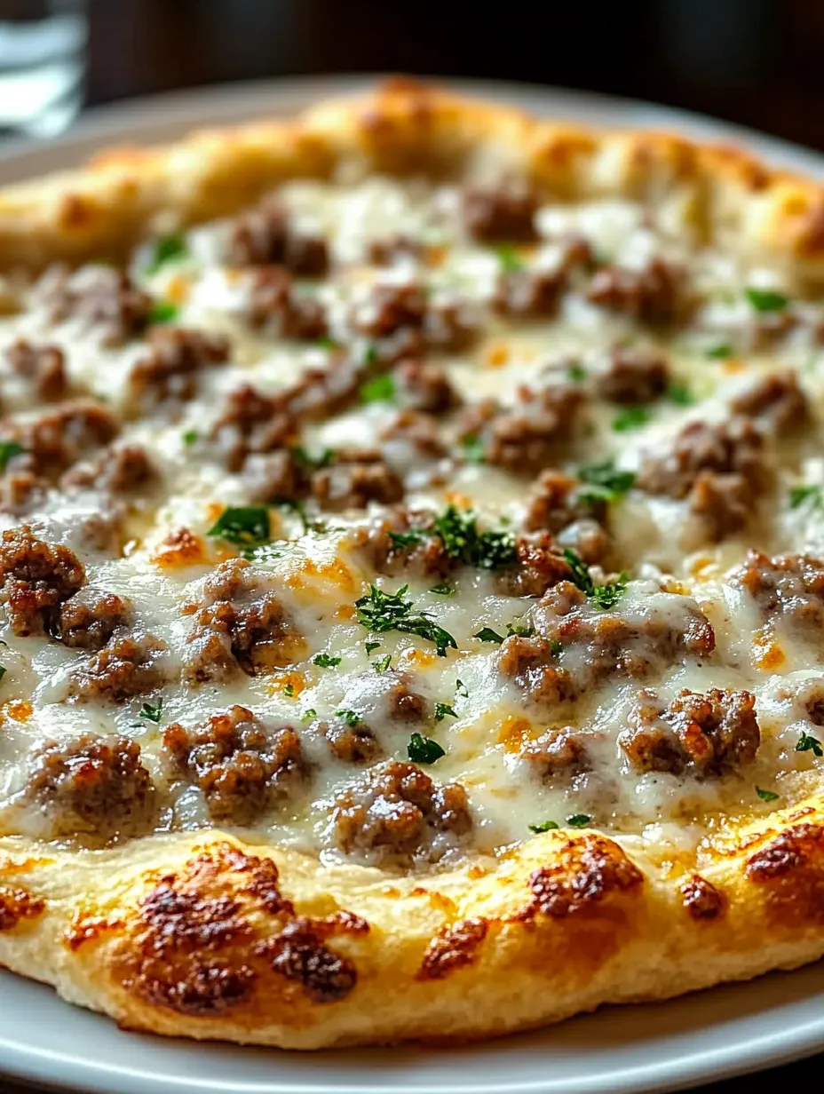 A pizza with meat and cheese on top.