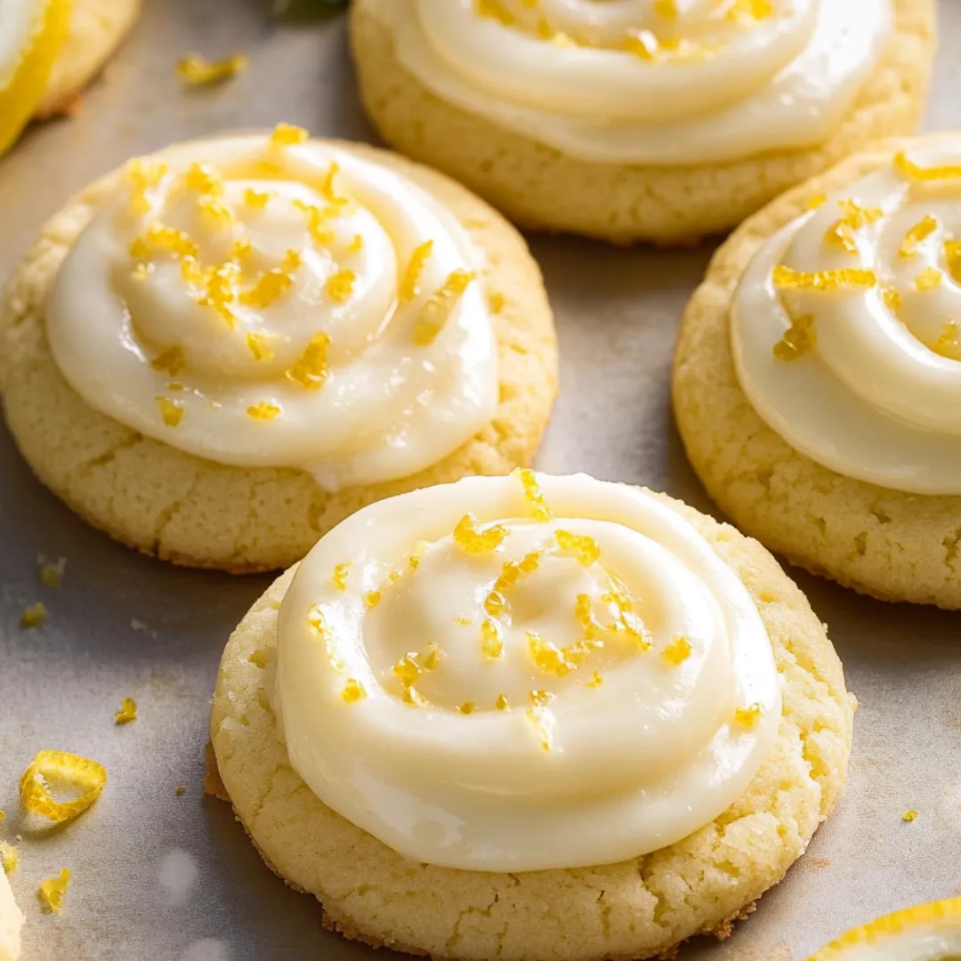 Lemon cookies on a tray.