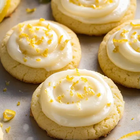 Lemon cookies on a tray.