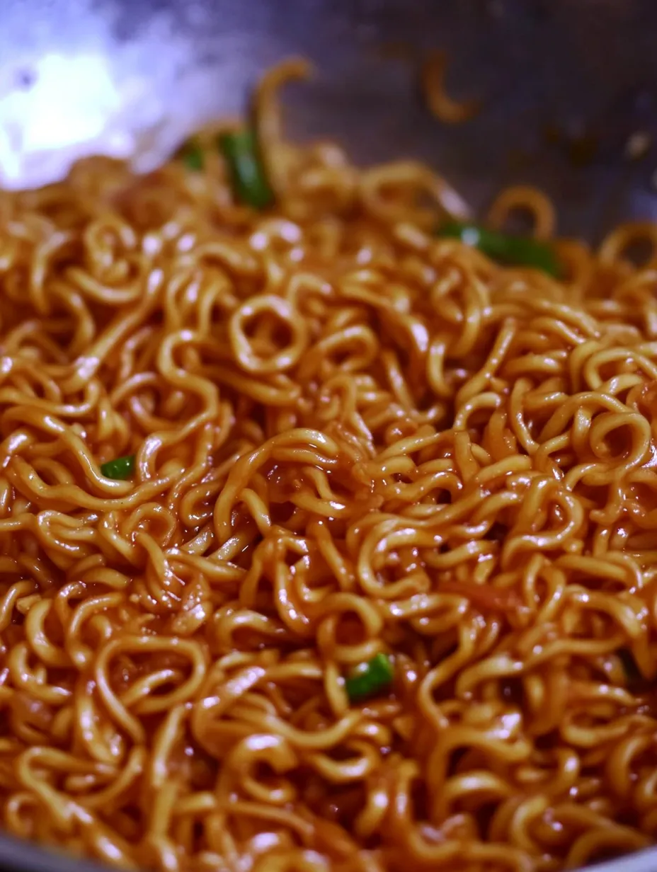 A bowl of noodles with green onions.