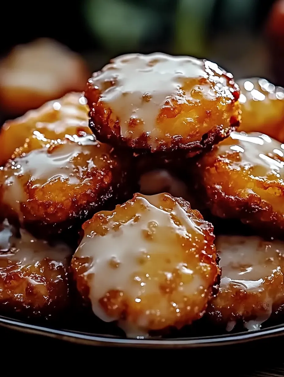 A plate of donuts with icing.