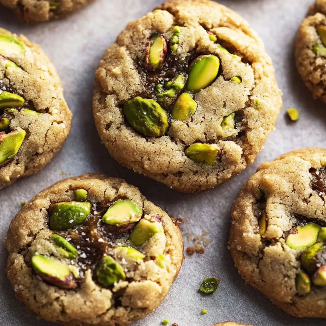 A cookie with almonds and a drizzle of chocolate.