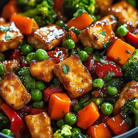 A bowl of food with peas, carrots, and broccoli.
