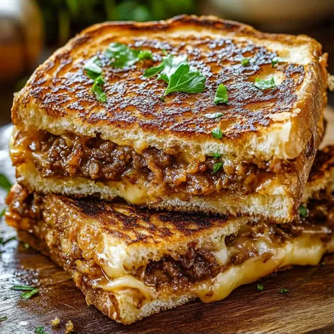 Two pieces of grilled cheese sandwiches.
