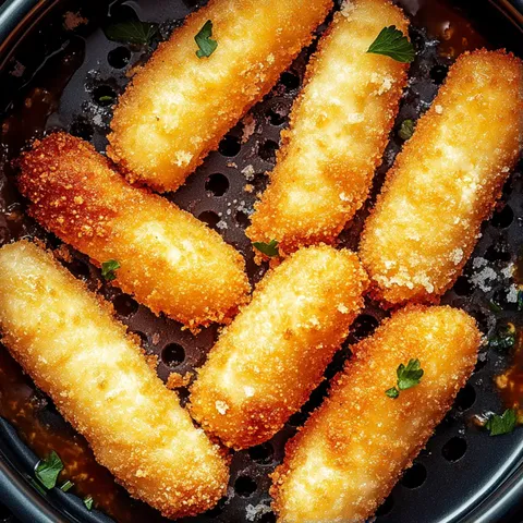 A plate of fried food.