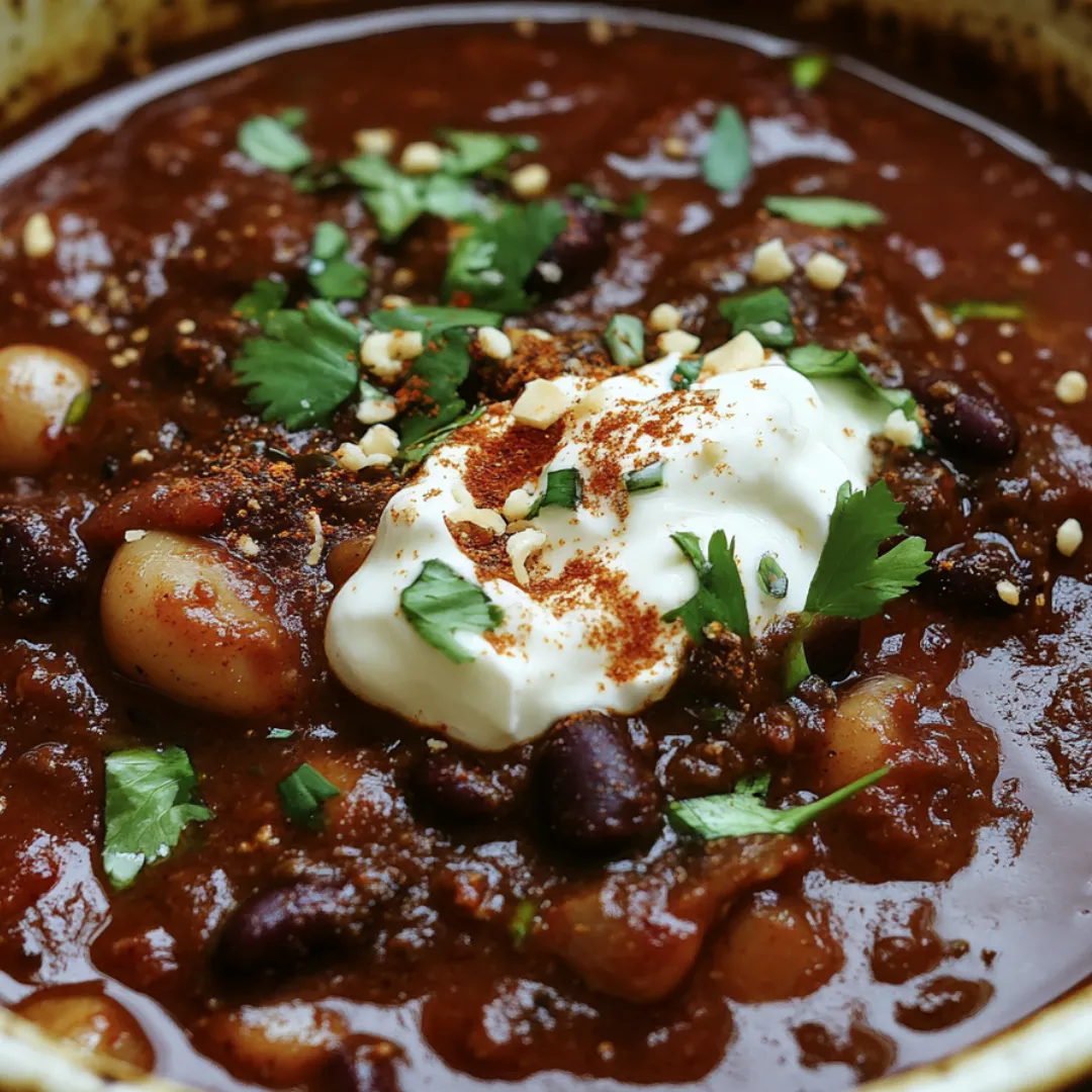 A bowl of chili with white cheese on top.