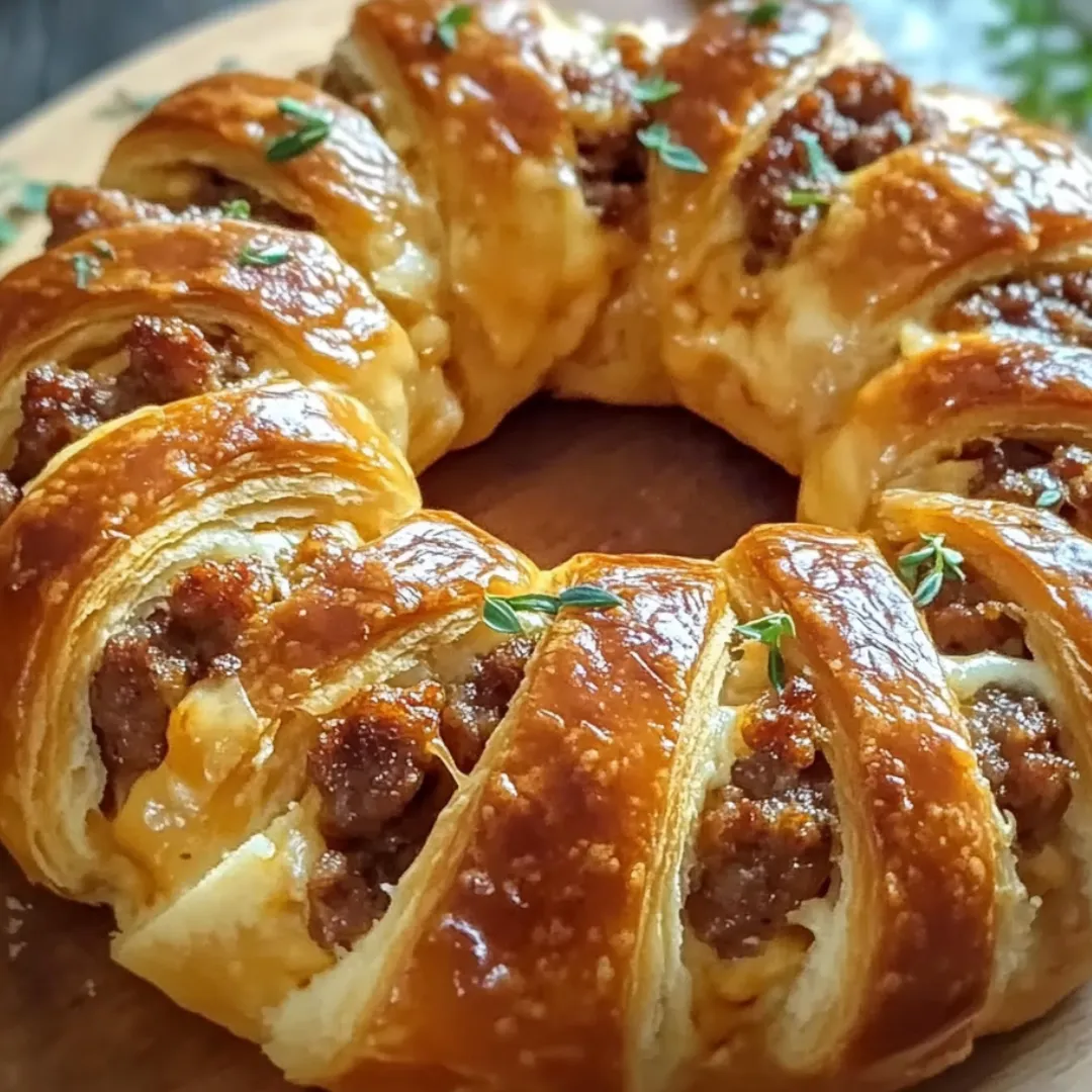 A large pastry with meat and cheese.
